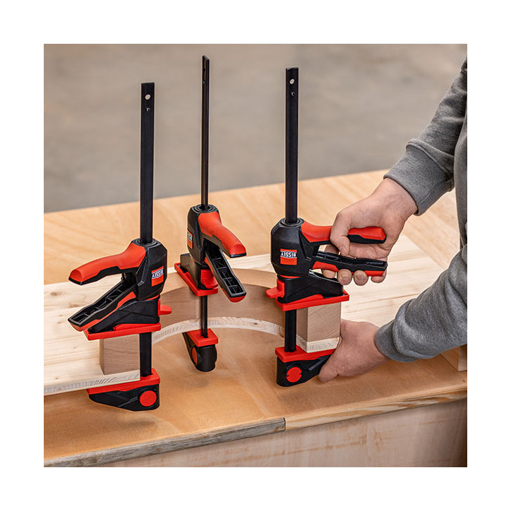 Струбцина пистолетного типа, 1.4 кН, 600 мм x 80 мм, распор 195 - 765 мм, с вращающейся на 360 градусов рукояткой, EZ360