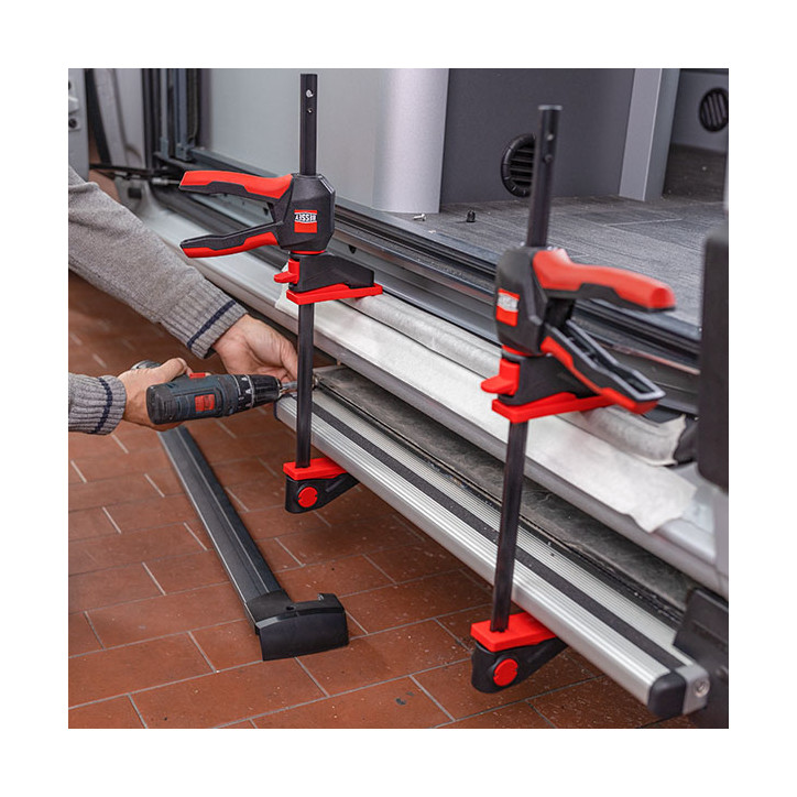 Струбцина пистолетного типа, 1.4 кН, 600 мм x 80 мм, распор 195 - 765 мм, с вращающейся на 360 градусов рукояткой, EZ360