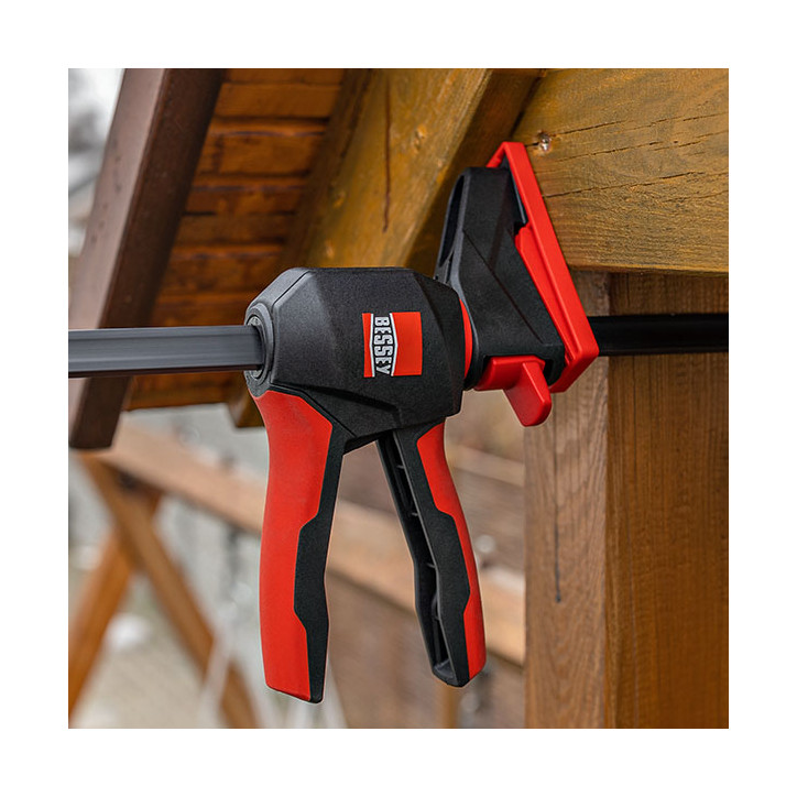 Струбцина пистолетного типа, 1.4 кН, 600 мм x 80 мм, распор 195 - 765 мм, с вращающейся на 360 градусов рукояткой, EZ360