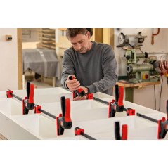 Струбцина пистолетного типа, 1.4 кН, 600 мм x 80 мм, распор 195 - 765 мм, с вращающейся на 360 градусов рукояткой, EZ360