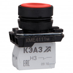 Кнопка КМЕ4501мС-красный-0но+1нз-цилиндр-IP54-КЭАЗ