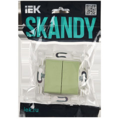 SKANDY Выключатель 2-клавишный 10А SK-V04G мятный IEK