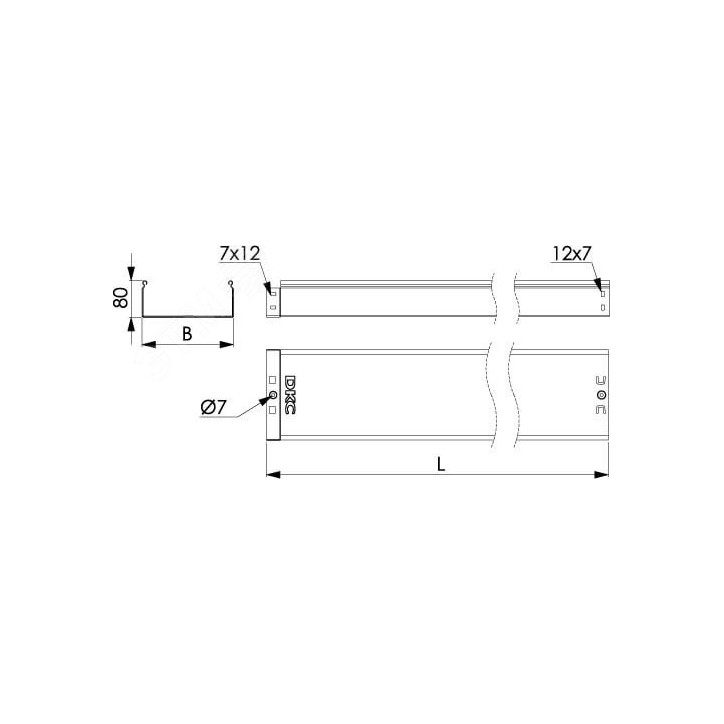 Лоток листовой 150х80 L-3000мм цинк-ламельный
