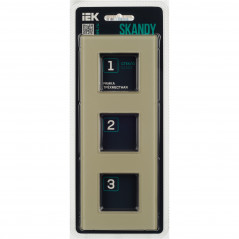 SKANDY Рамка 3-местная SK-F23B стекло беж. IEK