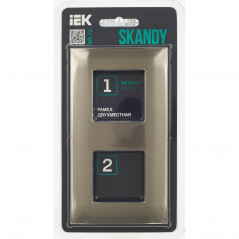 SKANDY Рамка 2-местная SK-F32N металл никель IEK