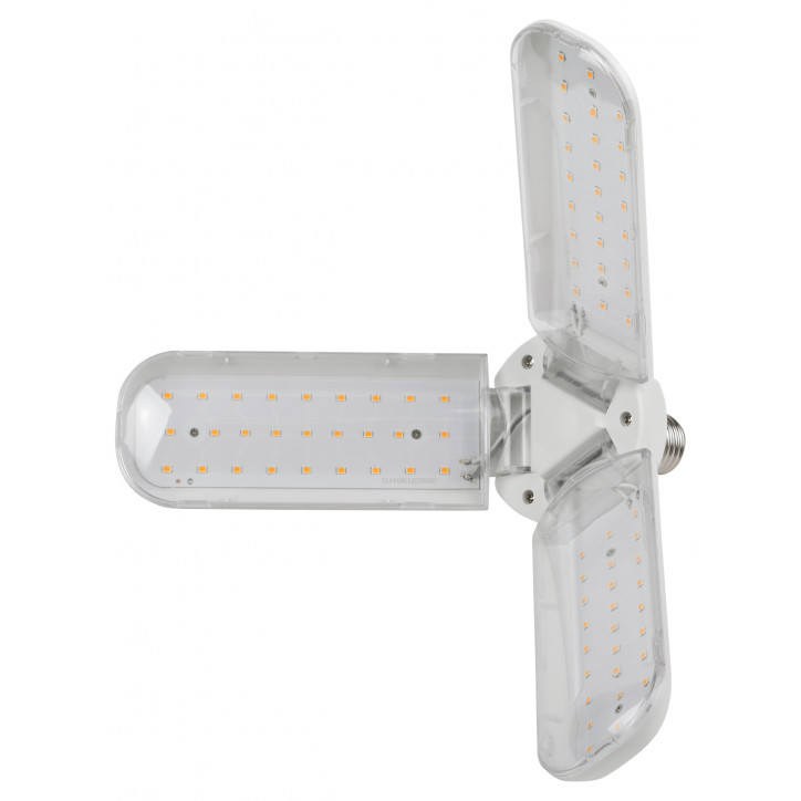 Фитолампа для растений светодиодная FITO-24W-Ra90-E27-FOLD 3-х лепестковая полного спектра 24 Вт Е27