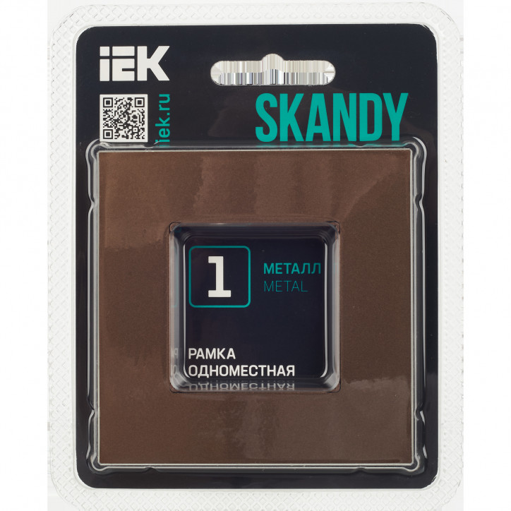 SKANDY Рамка 1-местная SK-F31Br металл шоколад IEK SKANDY Рамка 1-местная SK-F31Br металл шоколад IEK