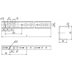 Профиль прямолинейный, L1625, толщина2,5 мм, на 13 рожков