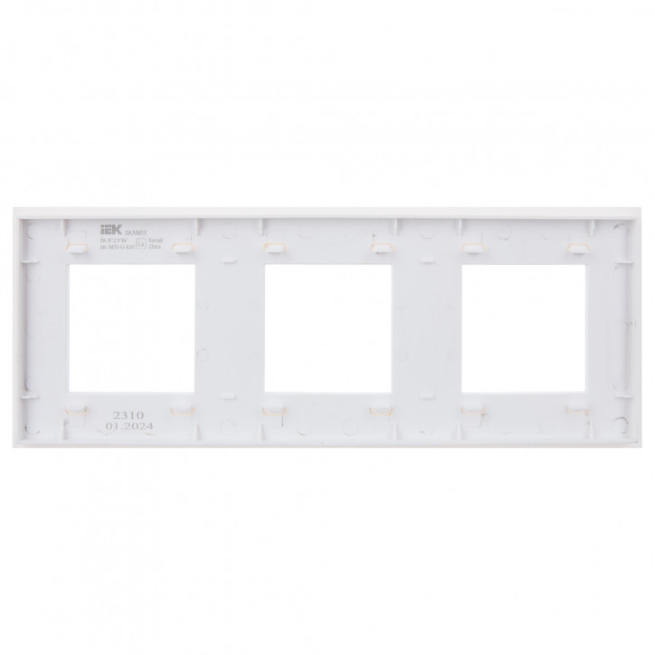 SKANDY Рамка 3-местная SK-F23W стекло арктический белый IEK SKANDY Рамка 3-местная SK-F23W стекло арктический белый IEK