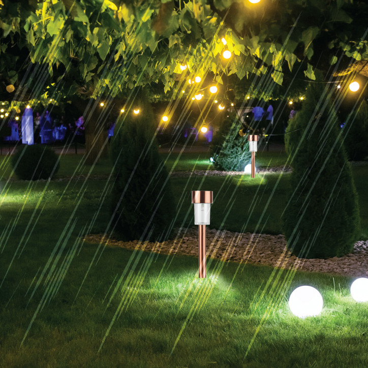 Садовый светильник на солнечной батарее, нержавею щая сталь, ''медный'', 32 см SL-SS30-CPR