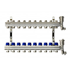 Коллекторная группа FHF-10R set 10 контуров 1'x3/4' c воздухоотводчиками и кронштейнами