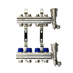 Коллекторная группа FHF-4R set 4 контура 1'x3/4' c воздухоотводчиками и кронштейнами