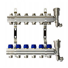 Коллекторная группа FHF-6R set 6 контуров 1'x3/4' c воздухоотводчиками и кронштейнами