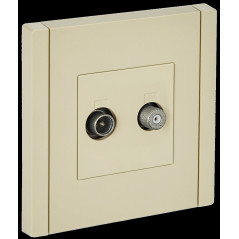 FORTE@PIANO Розетка двойная TV+SAT FP438 ваниль IEK