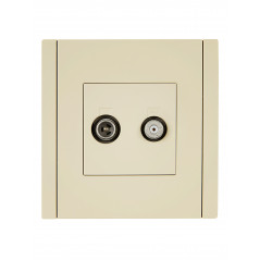 FORTE@PIANO Розетка двойная TV+SAT FP438 ваниль IEK