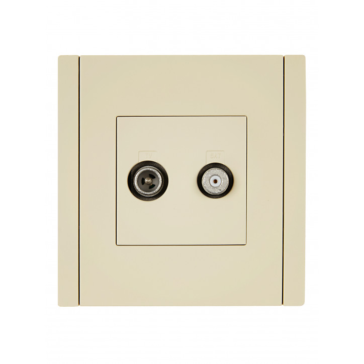 FORTE@PIANO Розетка двойная TV+SAT FP438 ваниль IEK