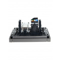 FORTE@PIANO Розетка двойная TV+RJ45 кат.5E FP536 сталь IEK