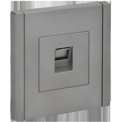 FORTE@PIANO Розетка компьютерная RJ45 кат.5E FP532 сталь IEK