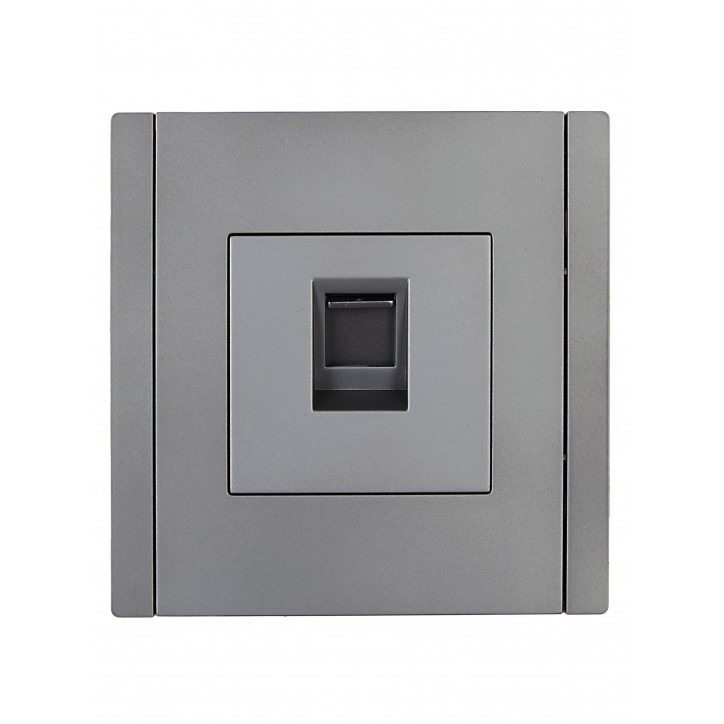 FORTE@PIANO Розетка компьютерная RJ45 кат.5E FP532 сталь IEK