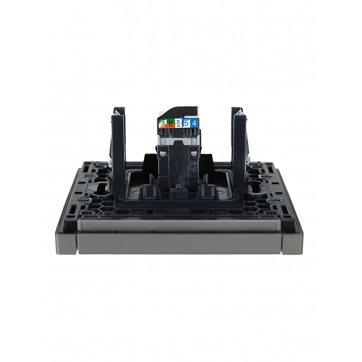 FORTE@PIANO Розетка компьютерная RJ45 кат.5E FP532 сталь IEK