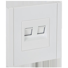 FORTE@PIANO Розетка компьютерная двойная RJ45 кат.5E FP233 белый IEK