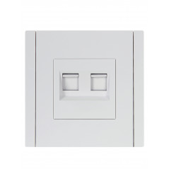FORTE@PIANO Розетка компьютерная двойная RJ45 кат.5E FP233 белый IEK