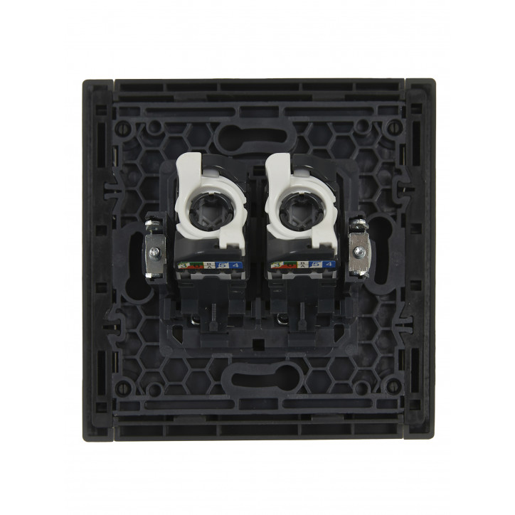 FORTE@PIANO Розетка компьютерная двойная RJ45 кат.5E FP333 серый IEK FORTE@PIANO Розетка компьютерная двойная RJ45 кат.5E FP333 серый IEK