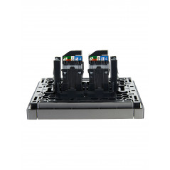 FORTE@PIANO Розетка компьютерная двойная RJ45 кат.5E FP533 сталь IEK