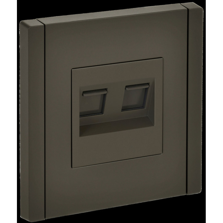 FORTE@PIANO Розетка компьютерная двойная RJ45 кат.6 FP334 серый IEK FORTE@PIANO Розетка компьютерная двойная RJ45 кат.6 FP334 серый IEK