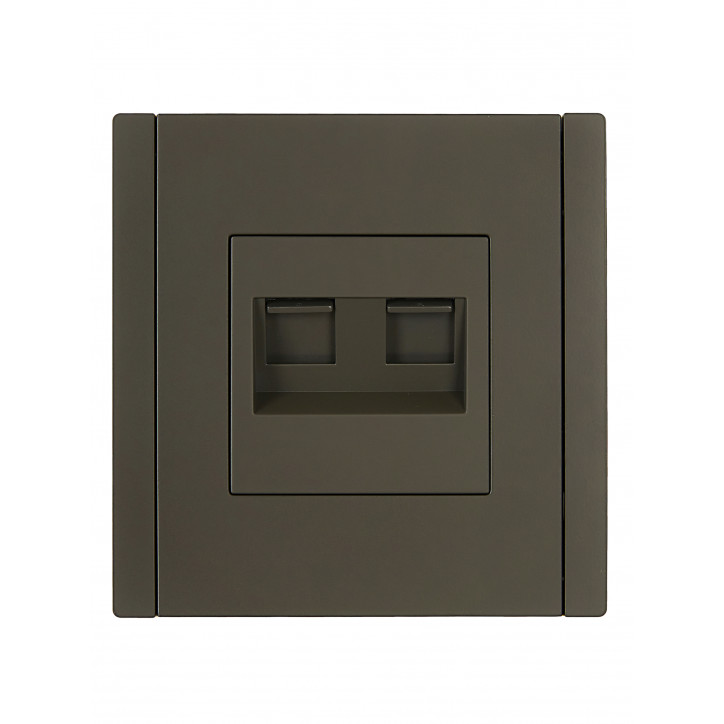 FORTE@PIANO Розетка компьютерная двойная RJ45 кат.6 FP334 серый IEK FORTE@PIANO Розетка компьютерная двойная RJ45 кат.6 FP334 серый IEK