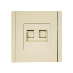 FORTE@PIANO Розетка двойная RJ11+RJ45 кат.5E FP435 ваниль IEK