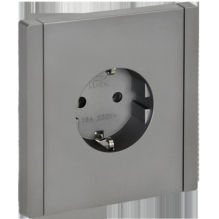 FORTE@PIANO Розетка 1-местная с заземлением без защитных шторок винтовое крепление 16А FP516 сталь IEK FORTE@PIANO Розетка 1-местная с заземлением без защитных шторок винтовое крепление 16А FP516 сталь IEK