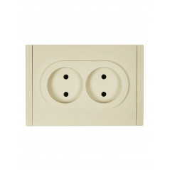 FORTE@PIANO Розетка 2-местная без заземления без защитных шторок безвинтовое крепление 10А FP426 ваниль IEK