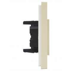 FORTE@PIANO Розетка 2-местная без заземления без защитных шторок безвинтовое крепление 10А FP426 ваниль IEK