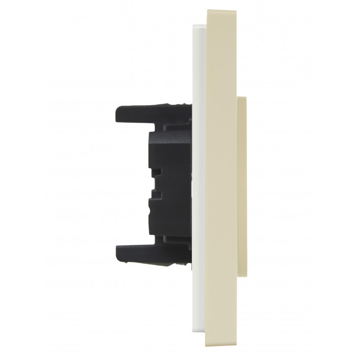 FORTE@PIANO Розетка 2-местная без заземления без защитных шторок безвинтовое крепление 10А FP426 ваниль IEK