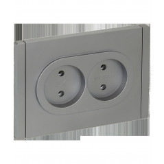 FORTE@PIANO Розетка 2-местная без заземления без защитных шторок безвинтовое крепление 10А FP526 сталь IEK