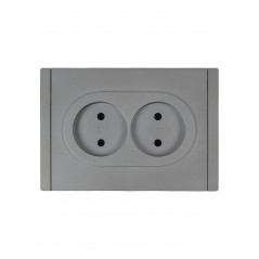 FORTE@PIANO Розетка 2-местная без заземления без защитных шторок безвинтовое крепление 10А FP526 сталь IEK