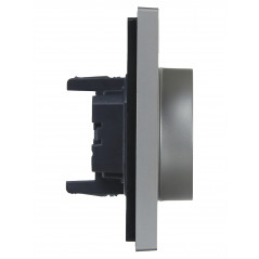 FORTE@PIANO Розетка 2-местная с заземлением без защитных шторок безвинтовое крепление 16А FP524 сталь IEK