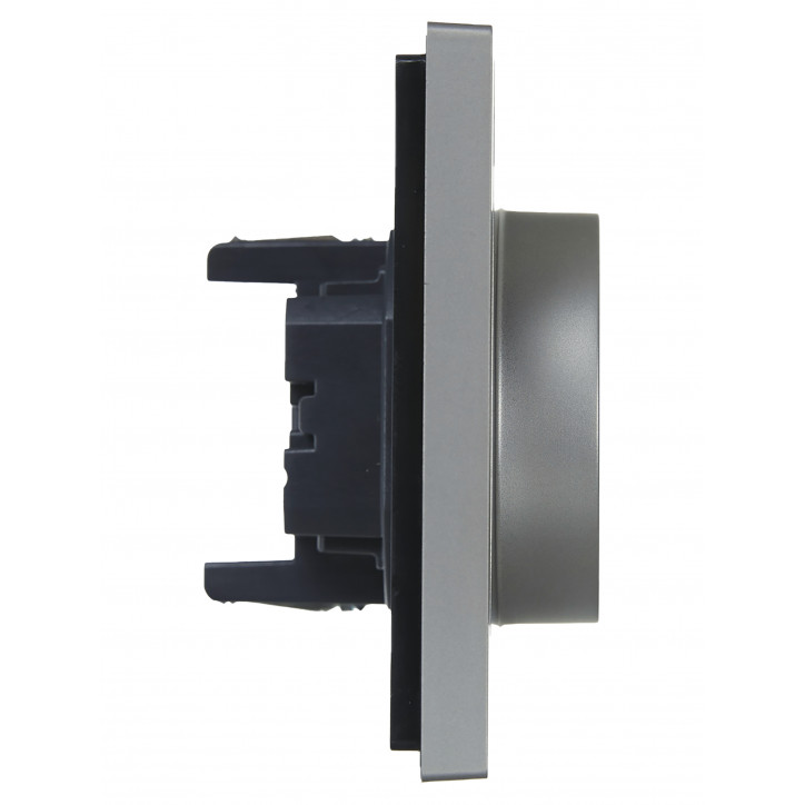 FORTE@PIANO Розетка 2-местная с заземлением без защитных шторок безвинтовое крепление 16А FP524 сталь IEK