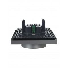 FORTE@PIANO Розетка 2-местная с заземлением без защитных шторок безвинтовое крепление 16А FP524 сталь IEK