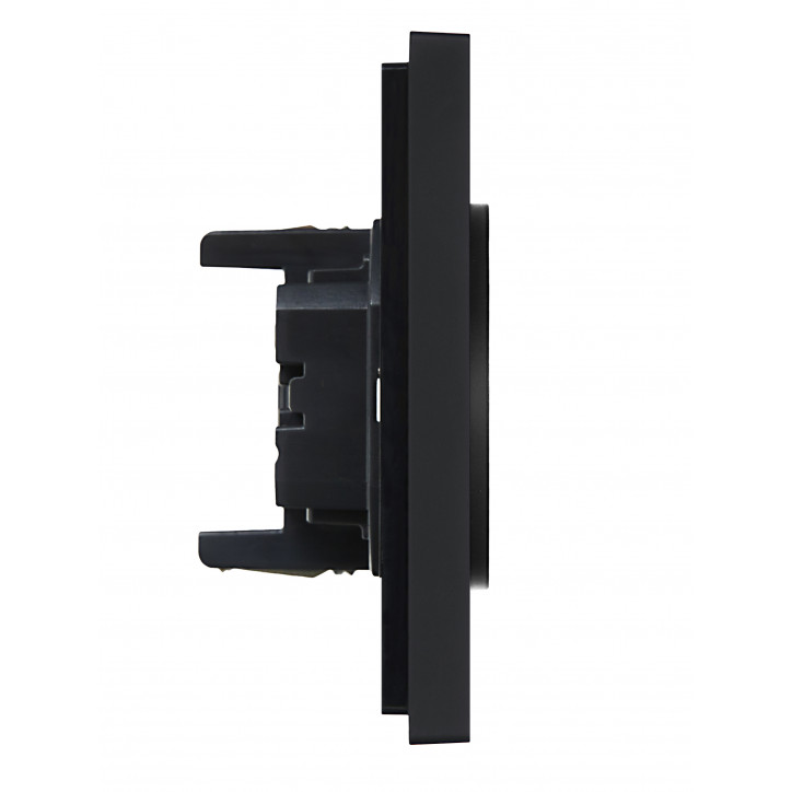 FORTE@PIANO Розетка 2-местная без заземления с защитными шторками безвинтовое крепление 10А FP125 черный IEK