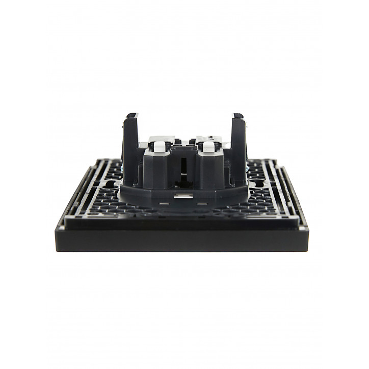 FORTE@PIANO Розетка 2-местная без заземления с защитными шторками безвинтовое крепление 10А FP125 черный IEK