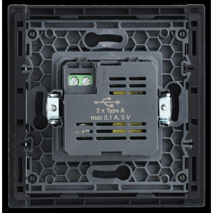 FORTE@PIANO Розетка USB A+A 3,1А FP349 серый IEK