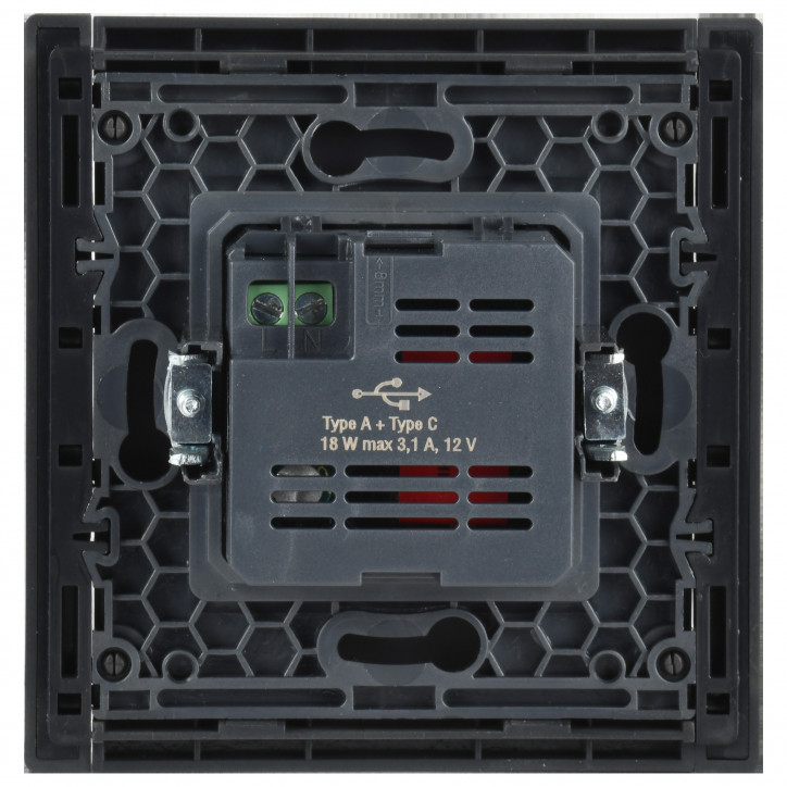 FORTE@PIANO Розетка USB A+C 18Вт FP351 серый IEK FORTE@PIANO Розетка USB A+C 18Вт FP351 серый IEK