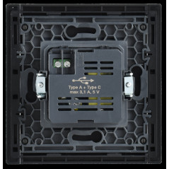 FORTE@PIANO Розетка USB A+C 3,1А FP150 черный IEK