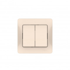 GLOSSA 2-клавишный ВЫКЛЮЧАТЕЛЬ, сх.5, 10АХ, в сборе, быстрозажимные клеммы, БЕЖЕВЫЙ