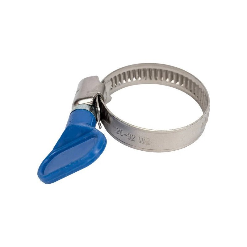 Хомут червячный обжимной бабочка нержавеющая сталь 20-32 (2 шт.)