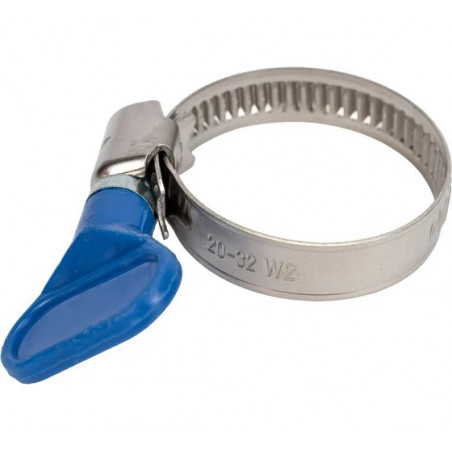 Хомут червячный обжимной бабочка нержавеющая сталь 20-32 (2 шт.)