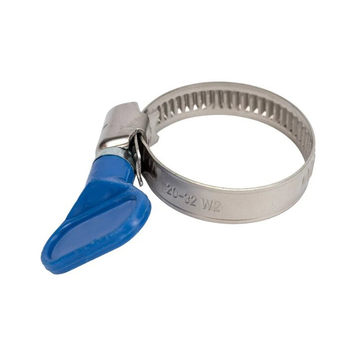 Хомут червячный обжимной бабочка нержавеющая сталь 20-32 (2 шт.)