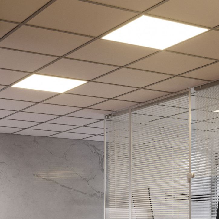 Светильник светодиодный ДВО 30 Вт 2800 лм 3000К AC 220В IP40 595х595х50мм матовый опал CRI»80Ra MiR